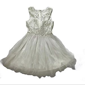 Dancing Queen White Lace Rhinestone Prom Dress M